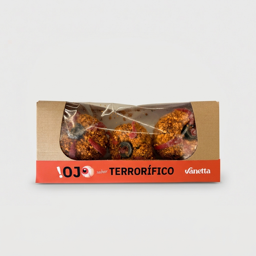 Pack Halloween vegano vanetta con zorza, milanesa y ojos terroríficos.
